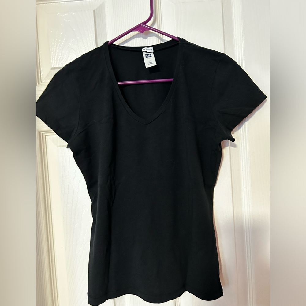 Gap Stretch v-neck black, short sleeve T-shirt Size:M